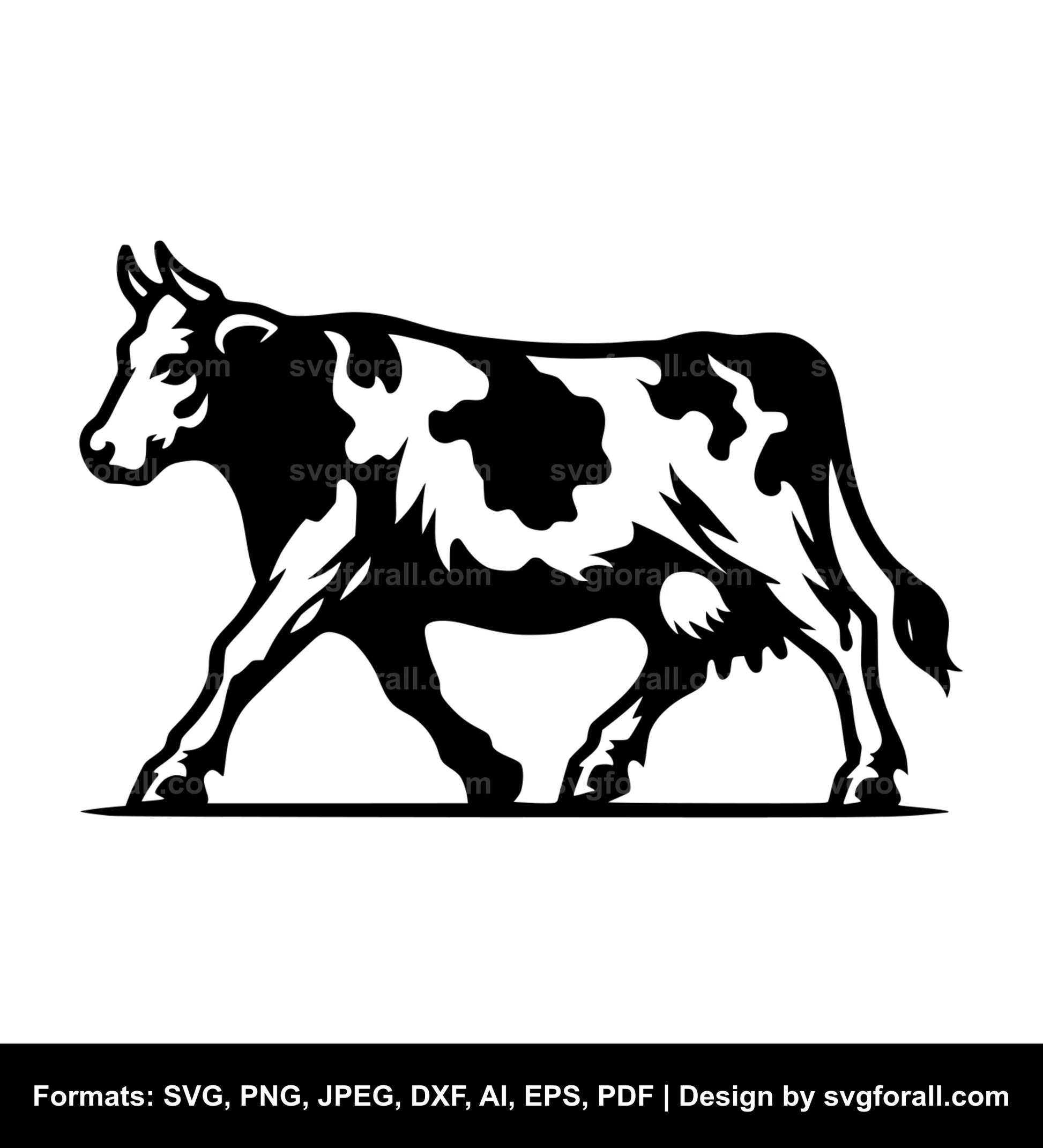 Walking Cow SVG Design