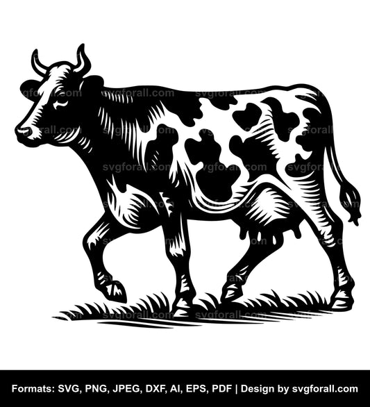 Walking Cow SVG File