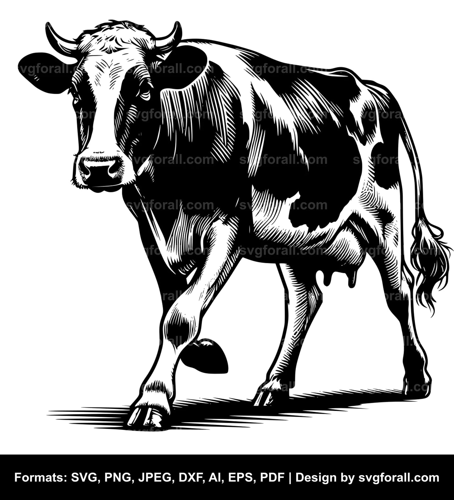 Walking Cow SVG PNG