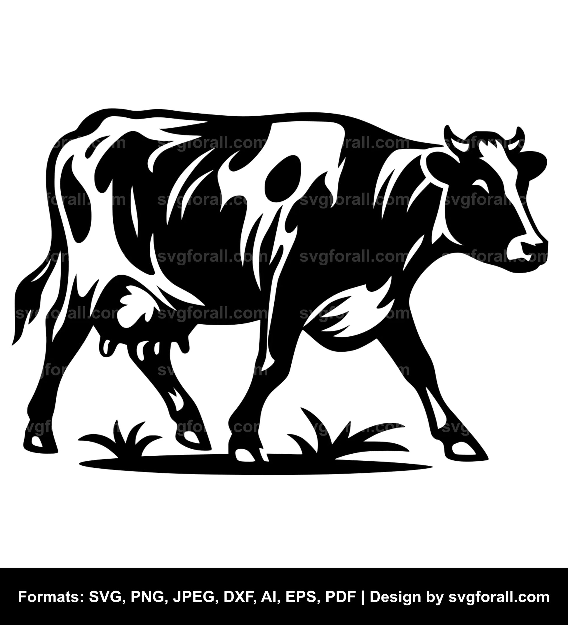 Walking Cow Vector SVG