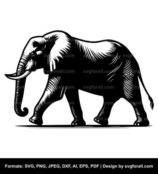 Walking Elephant SVG