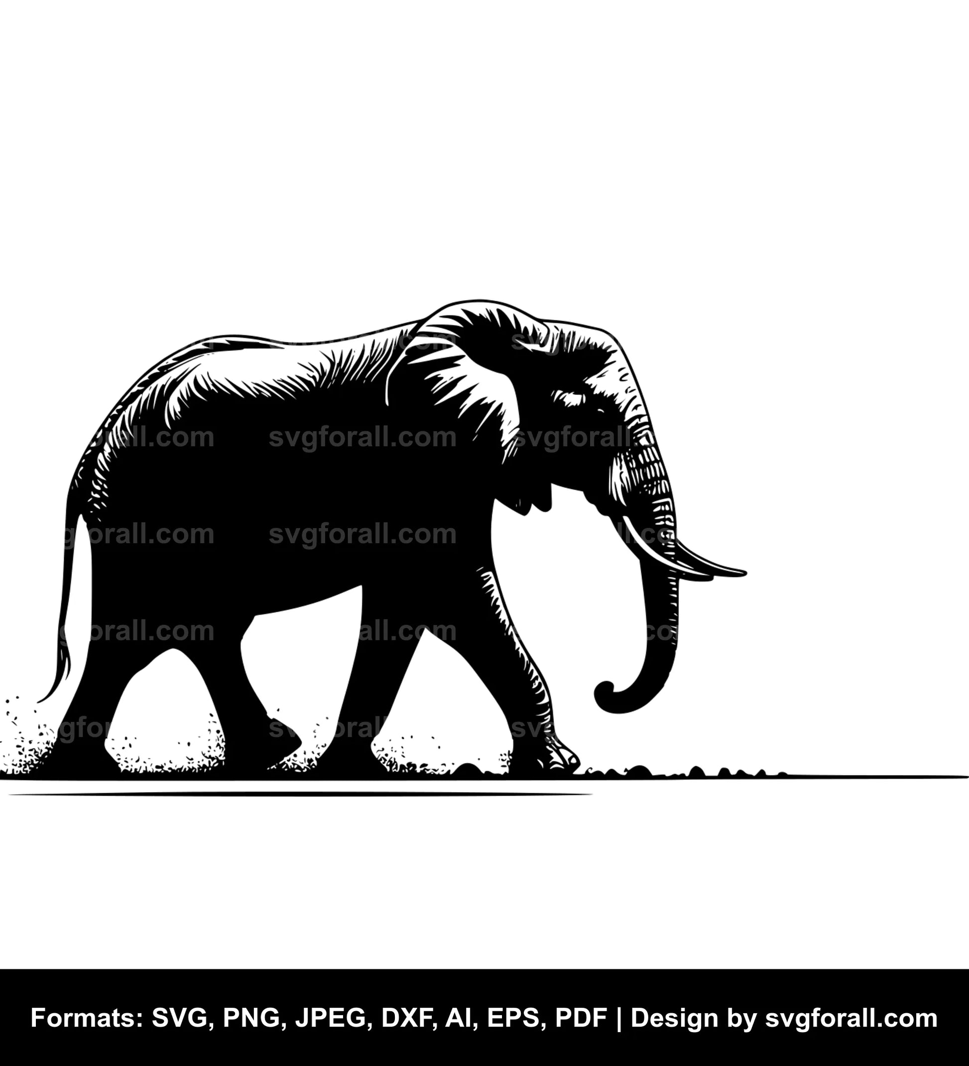 Walking Elephant SVG File