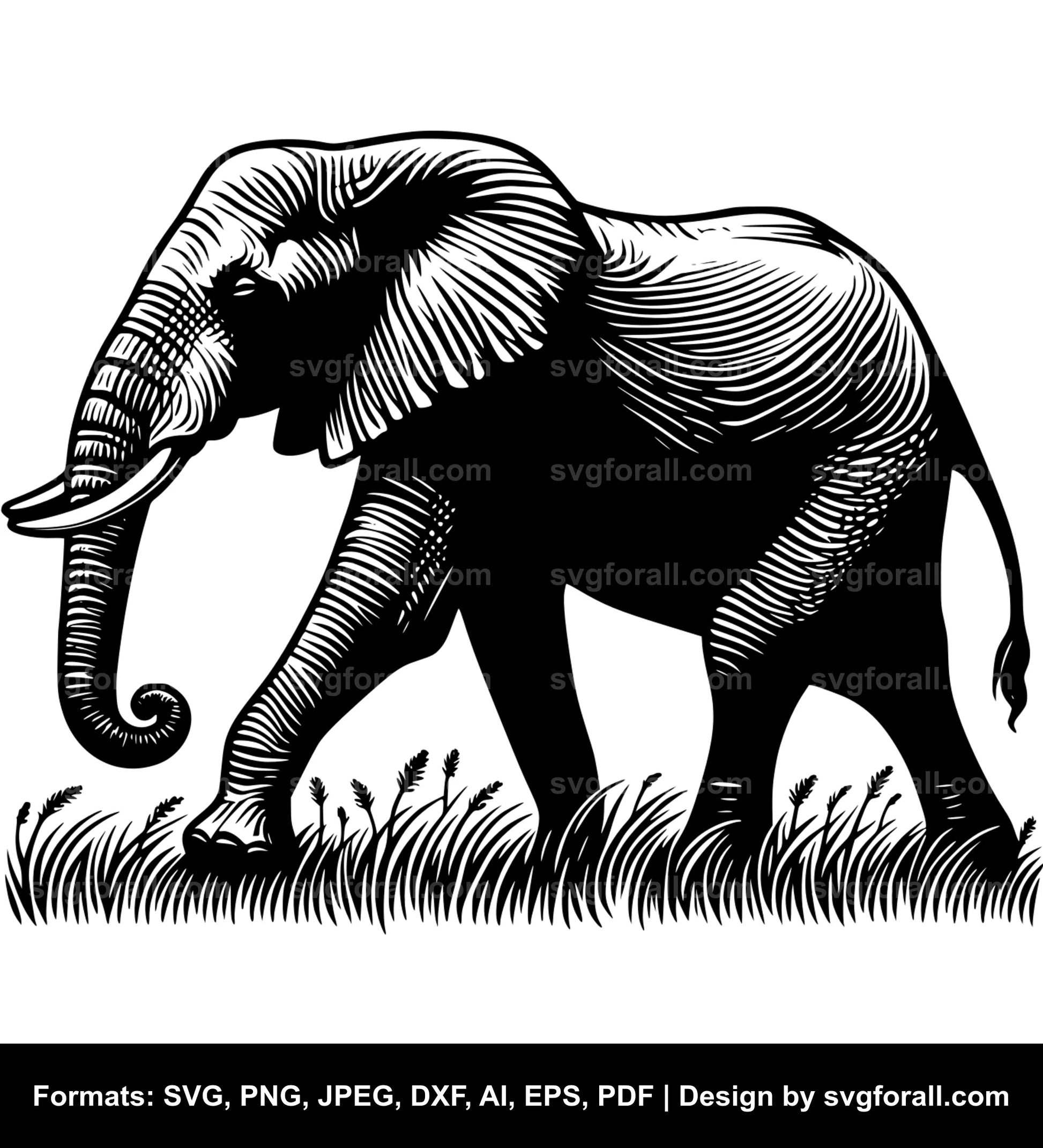 Walking Elephant Vector SVG