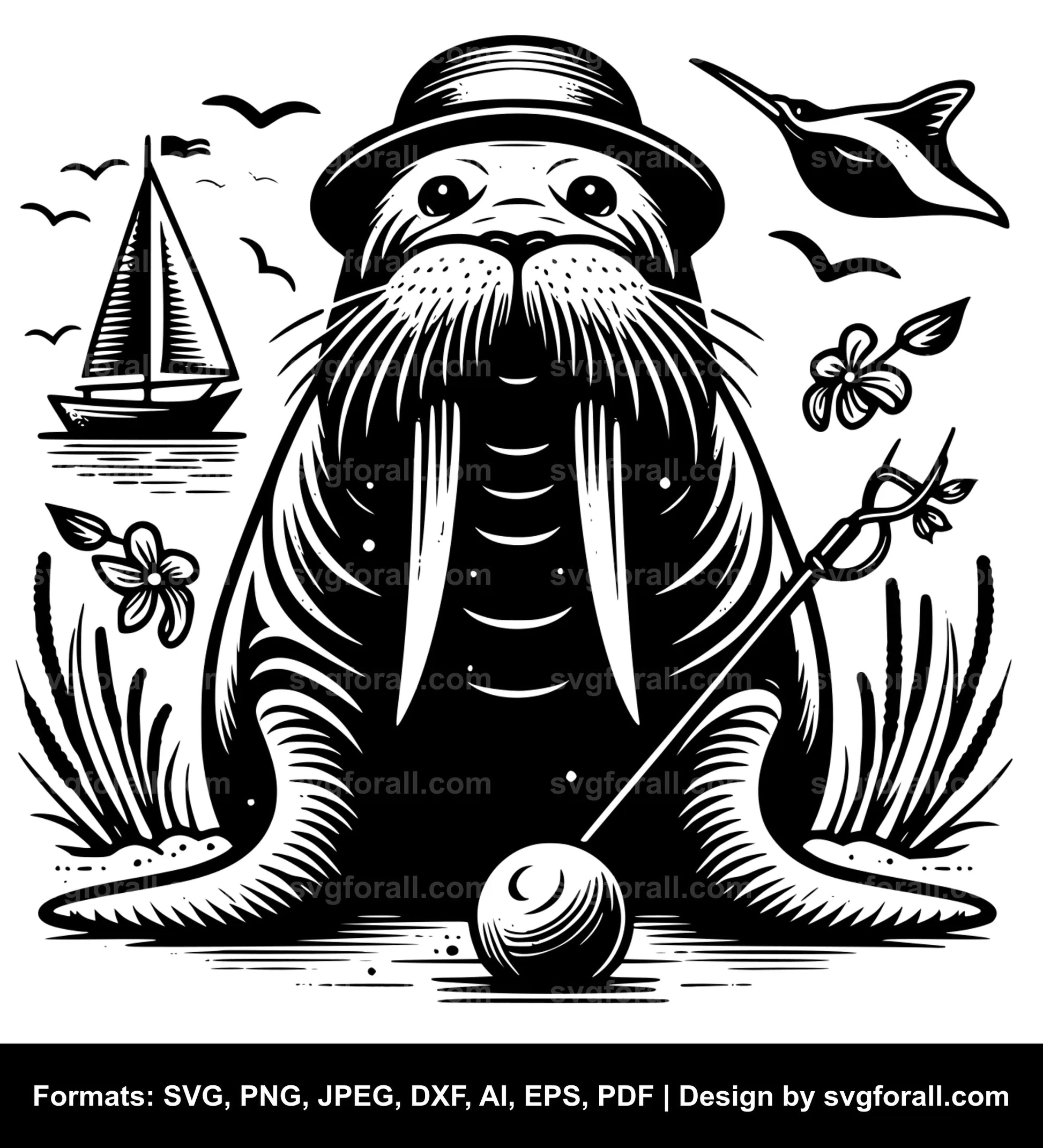 Walrus Black SVG