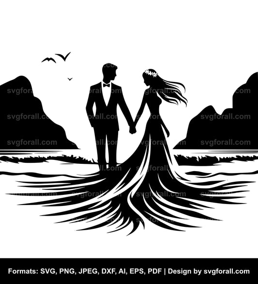 Wedding Couple Beach SVG