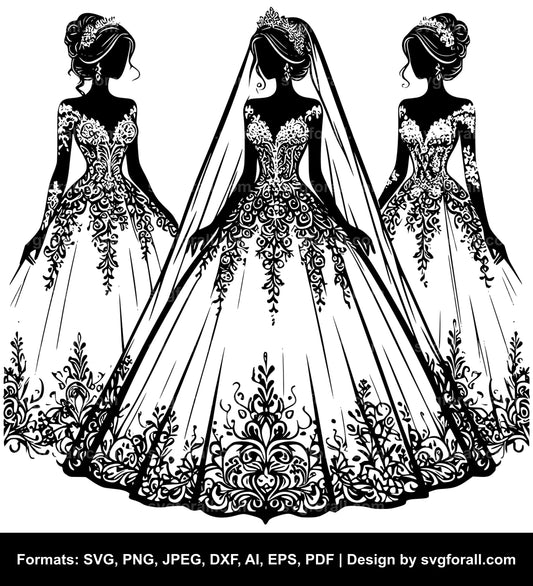 Wedding Dress SVG PNG