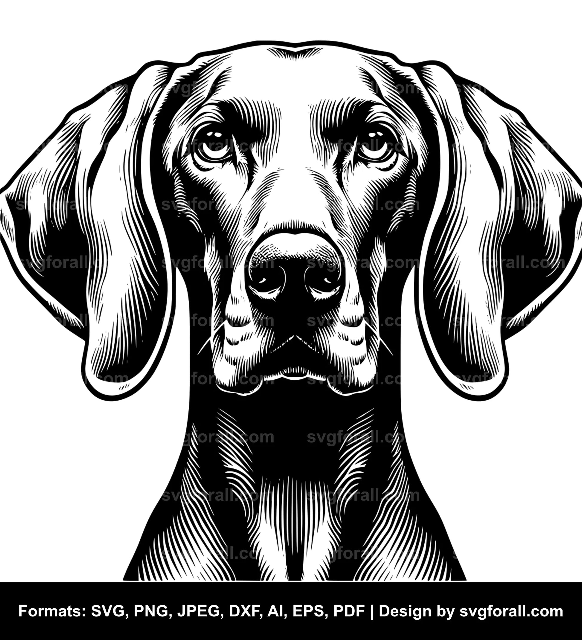 Weimaraner Dog Black SVG