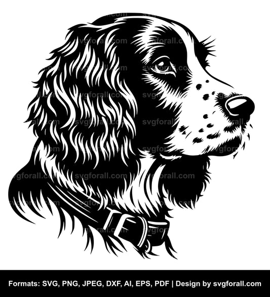 Welsh Springer Spaniel Dog Black SVG