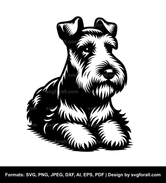 Welsh Terrier Dog Black SVG