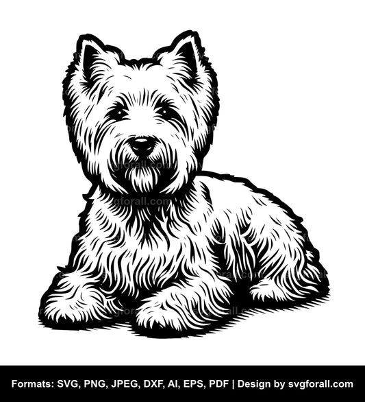 West Highland White Terrier Dog SVG Vector
