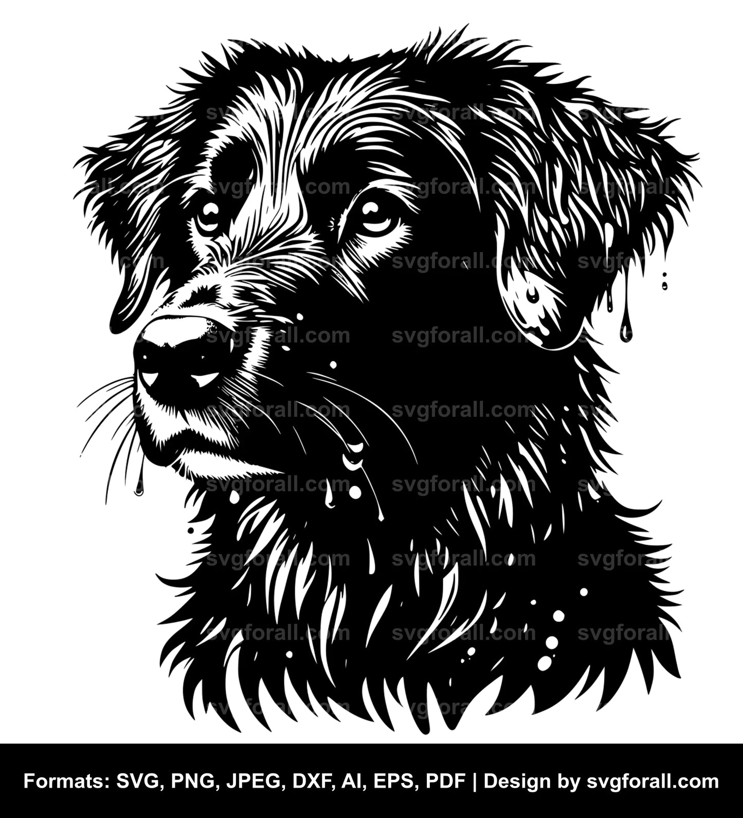 Wet Dog Vector SVG