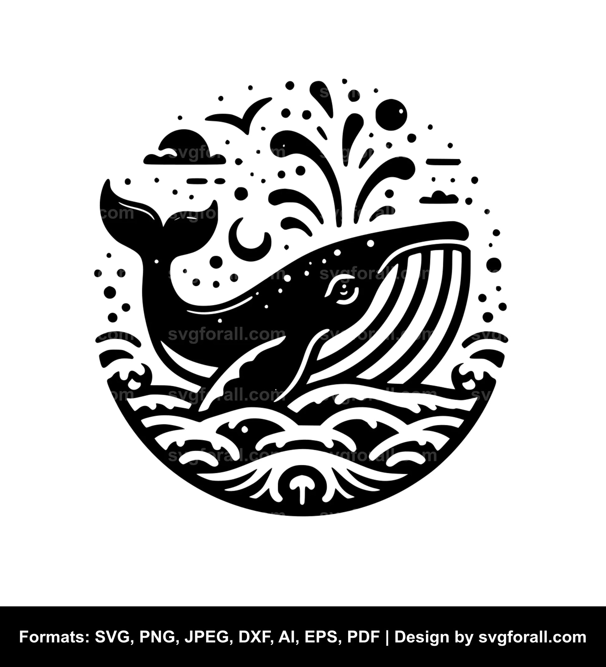 Whale Black SVG