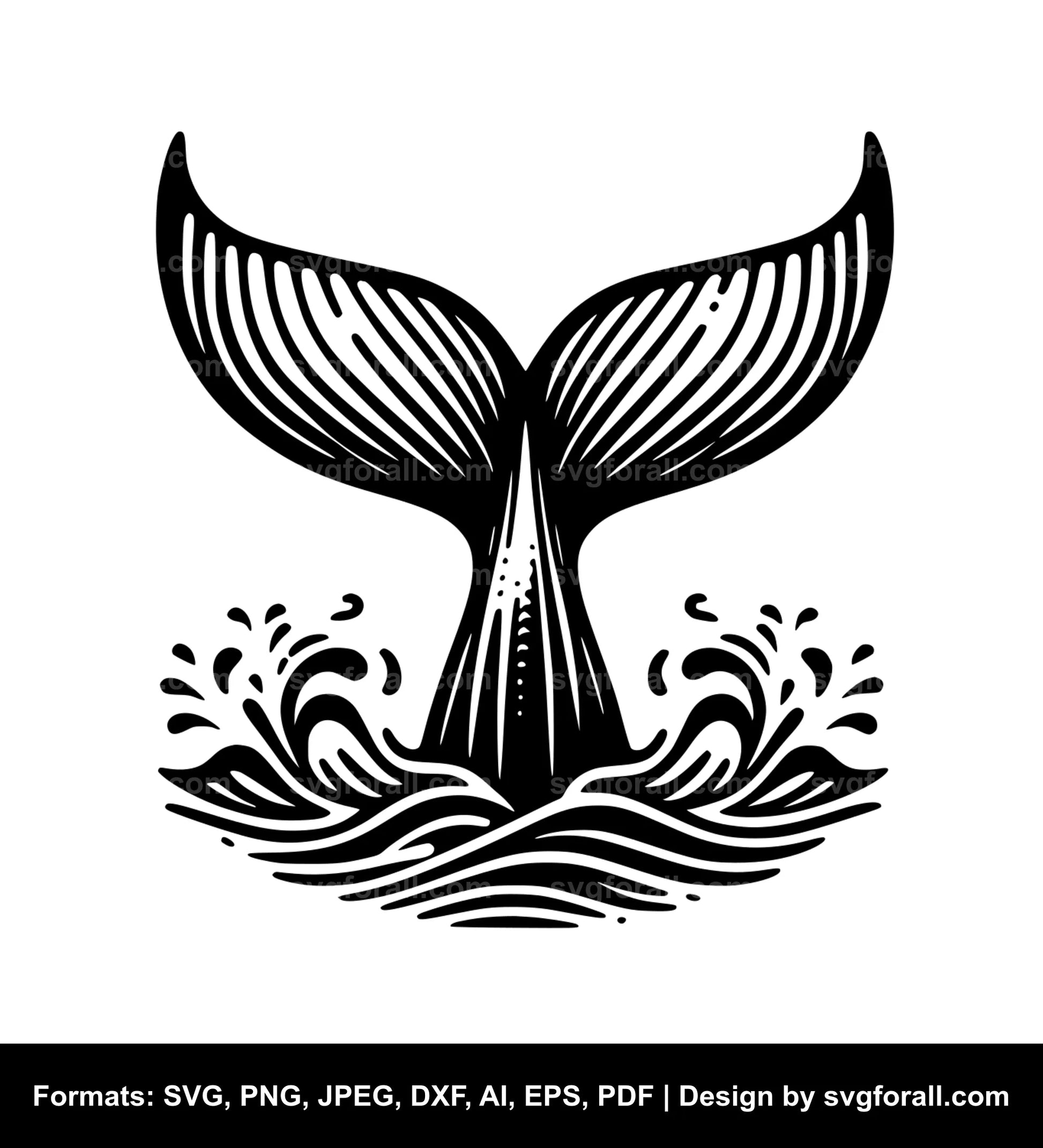 Whale Tail Black SVG