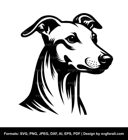 Whippet Dog Black SVG