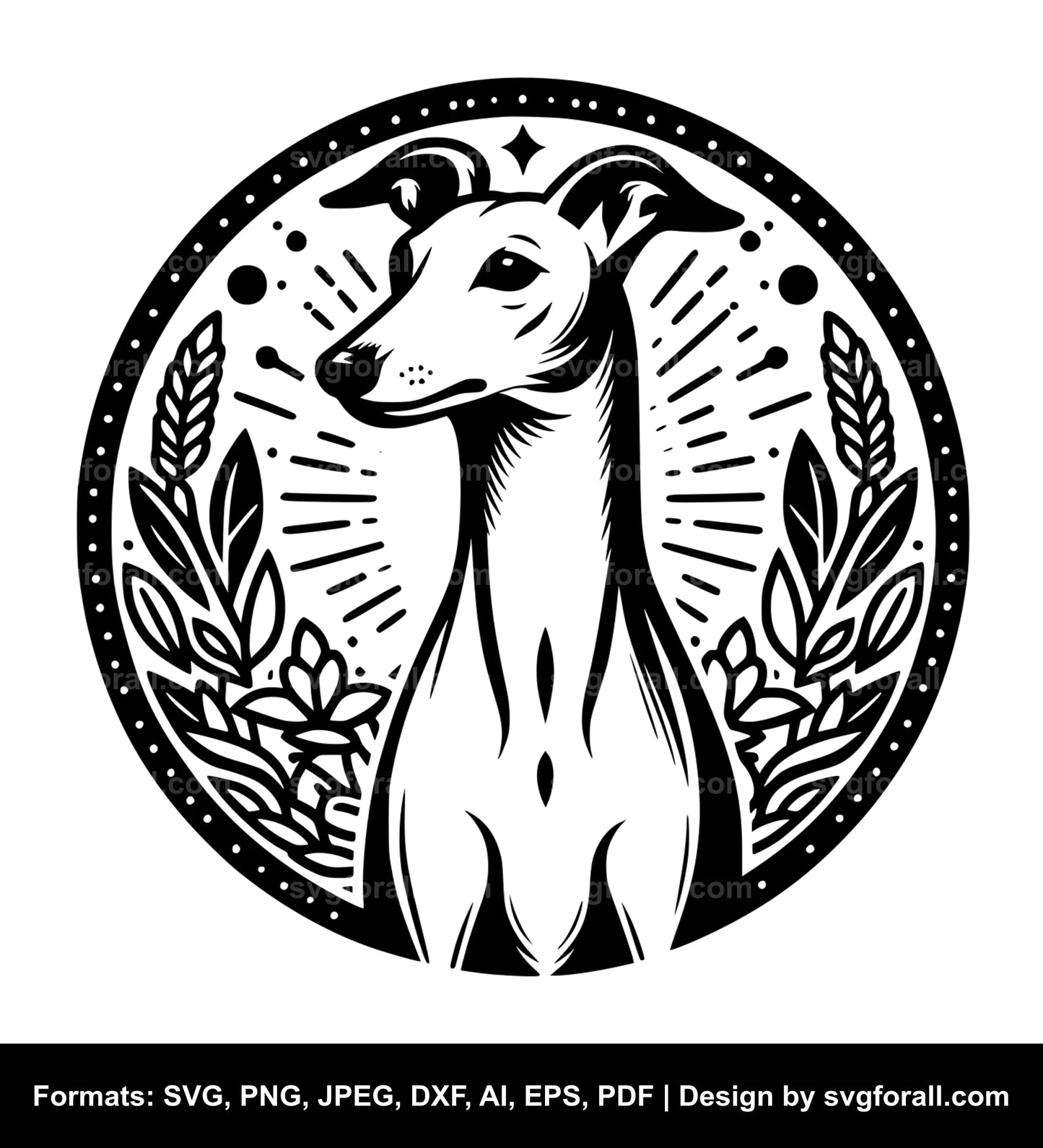 Whippet Dog SVG Vector