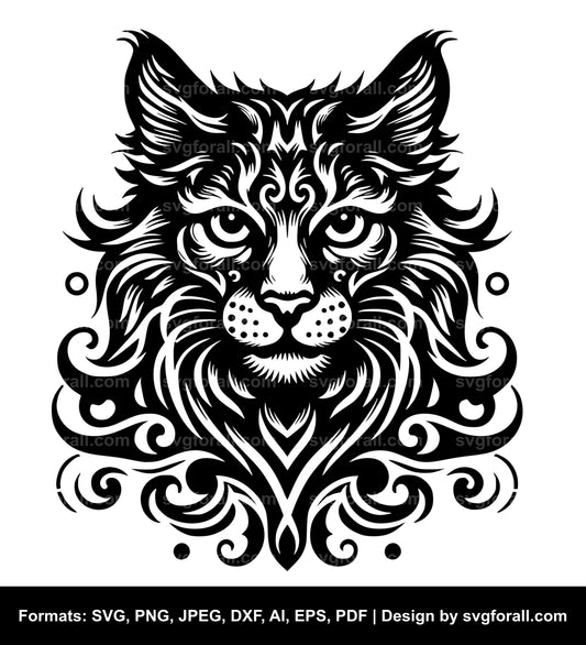 Wild Cat Black SVG