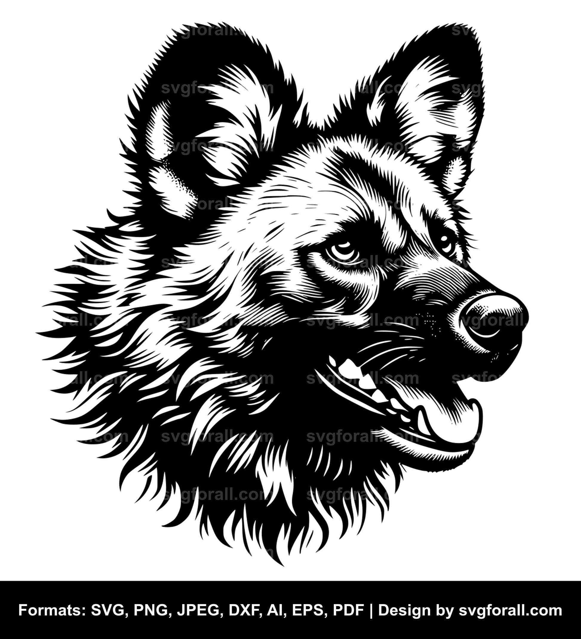 Wild Dog SVG Vector