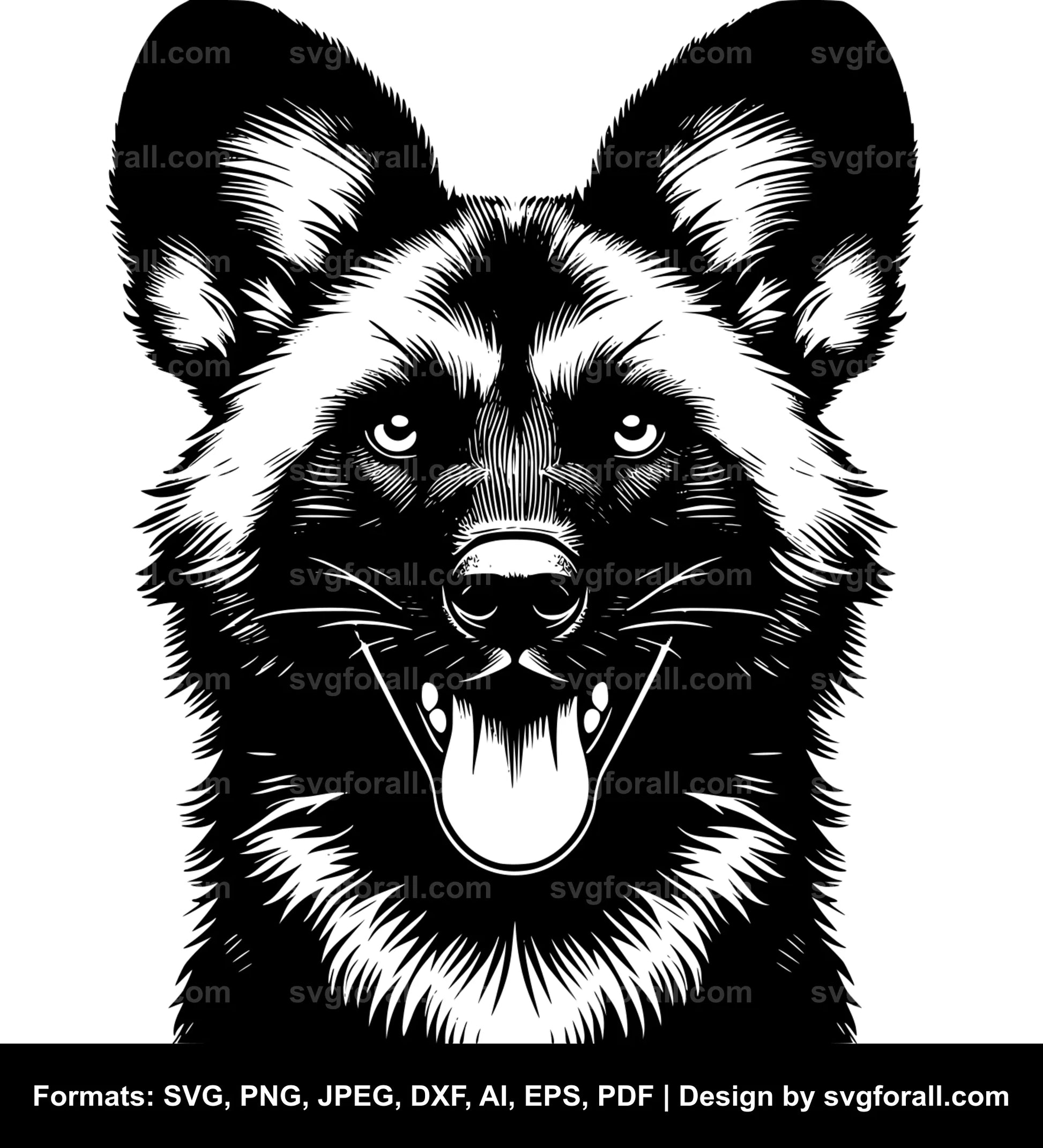 Wild Dog Vector SVG