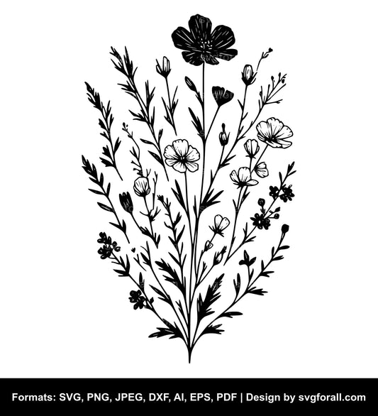 Wild Flower SVG Design