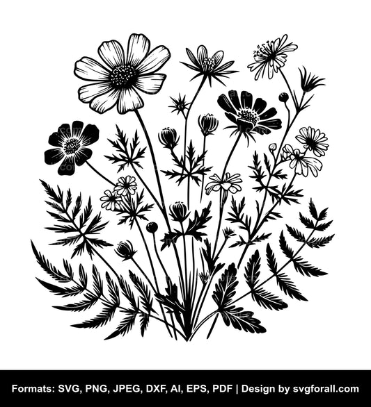 Wild Flower Vector SVG