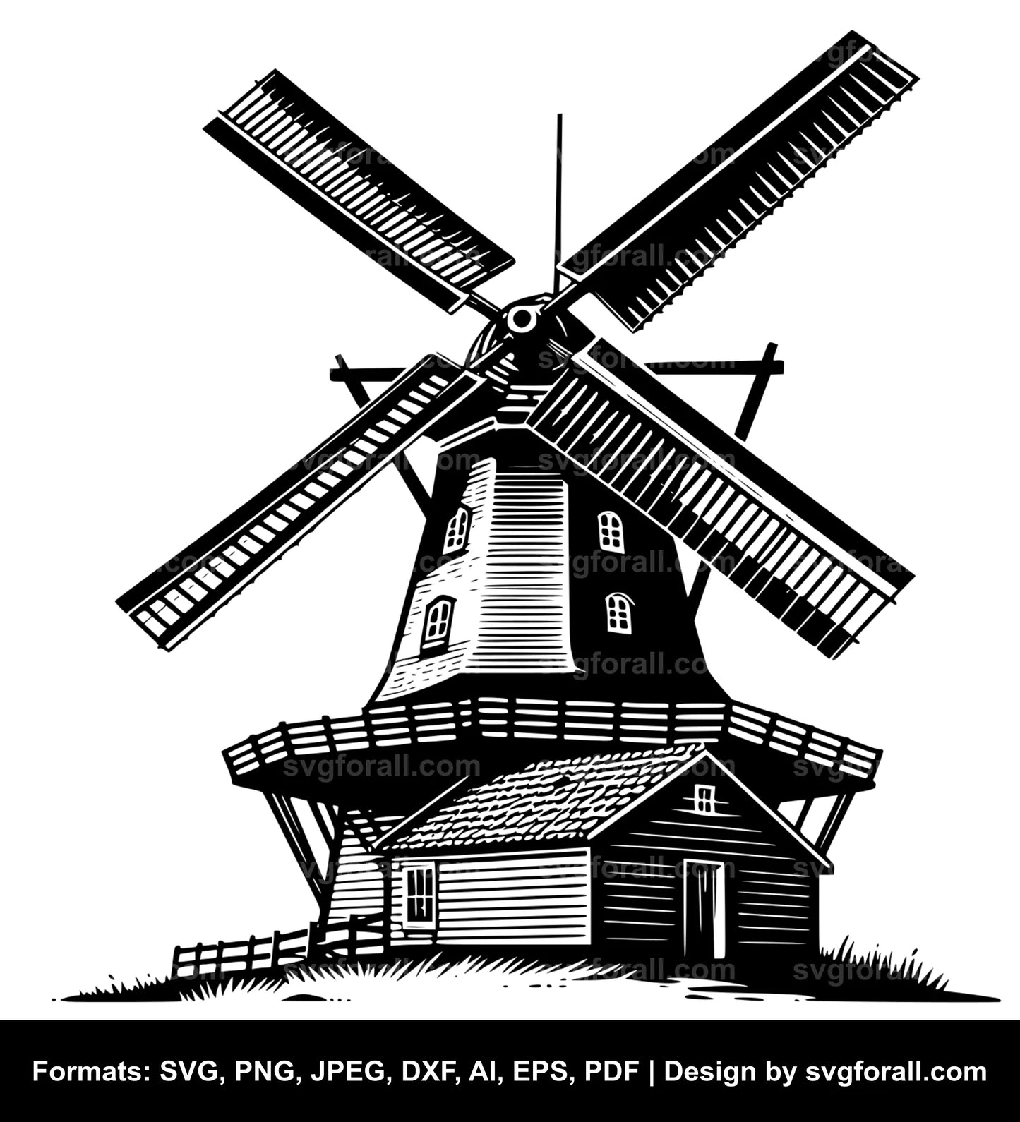 Windmill Black SVG