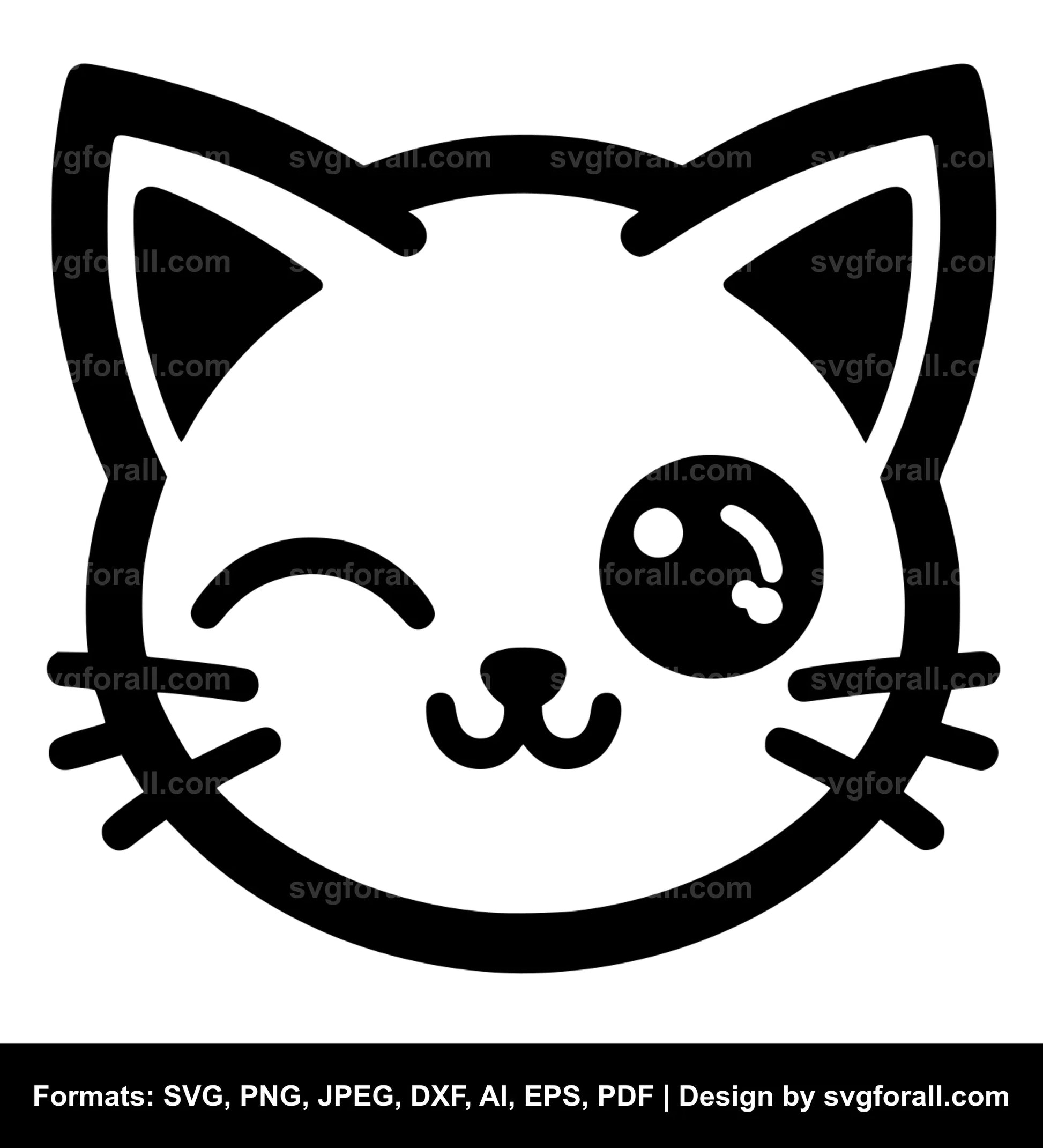 Winking Cat SVG File