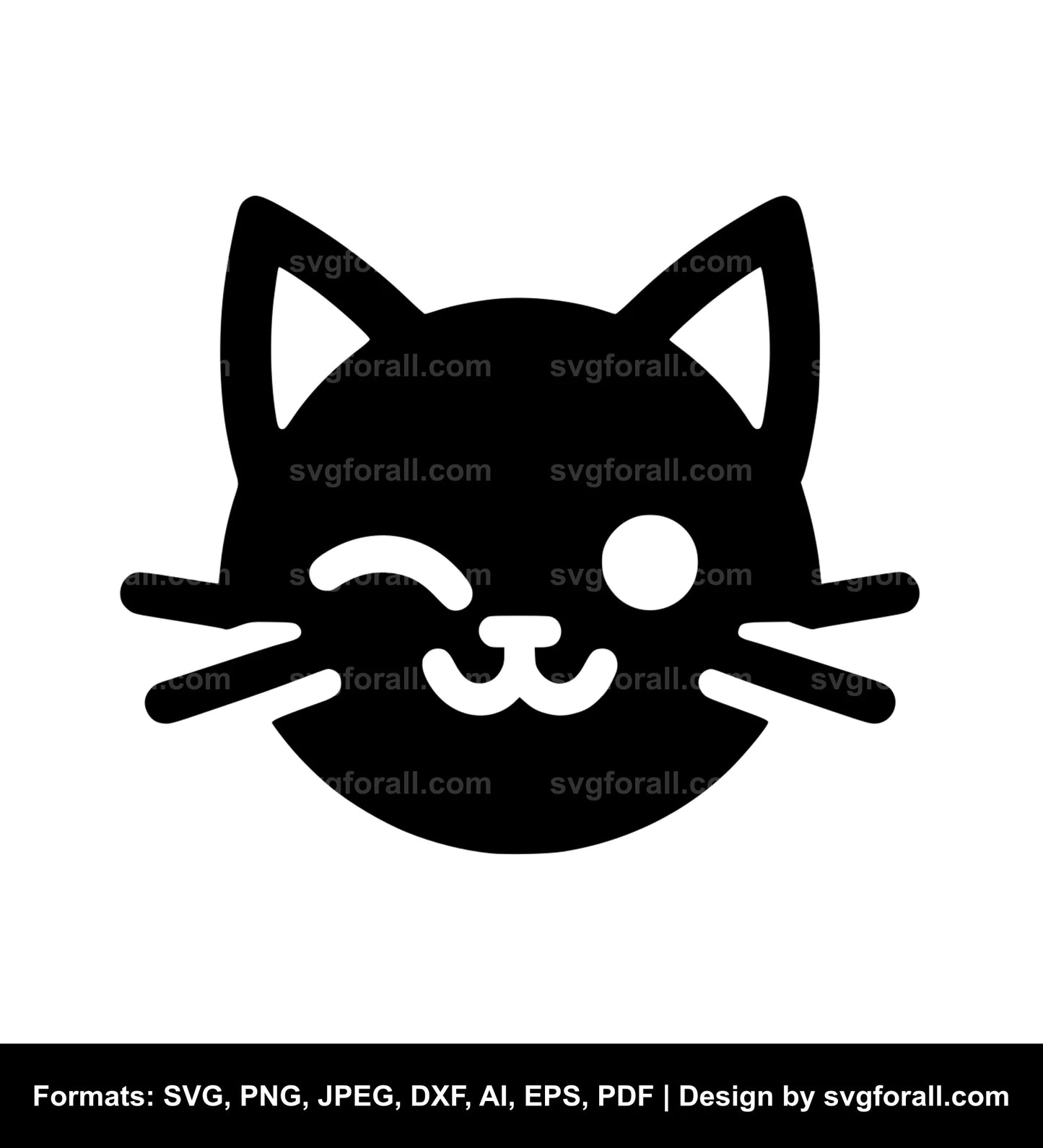 Winking Cat SVG PNG