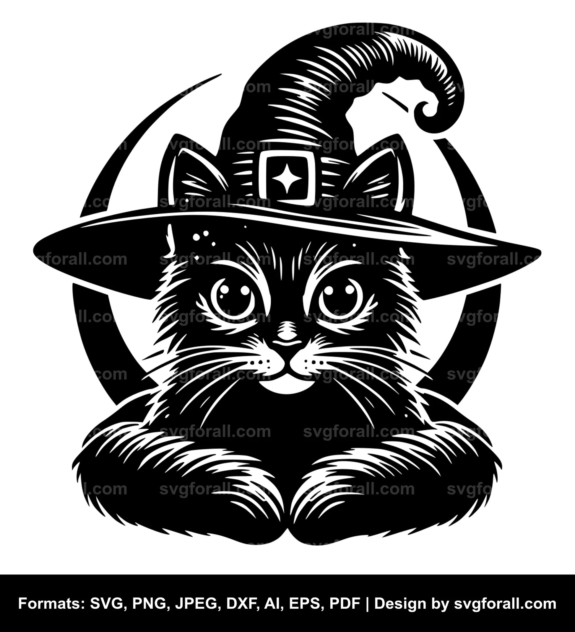 Witch Cat Clipart SVG