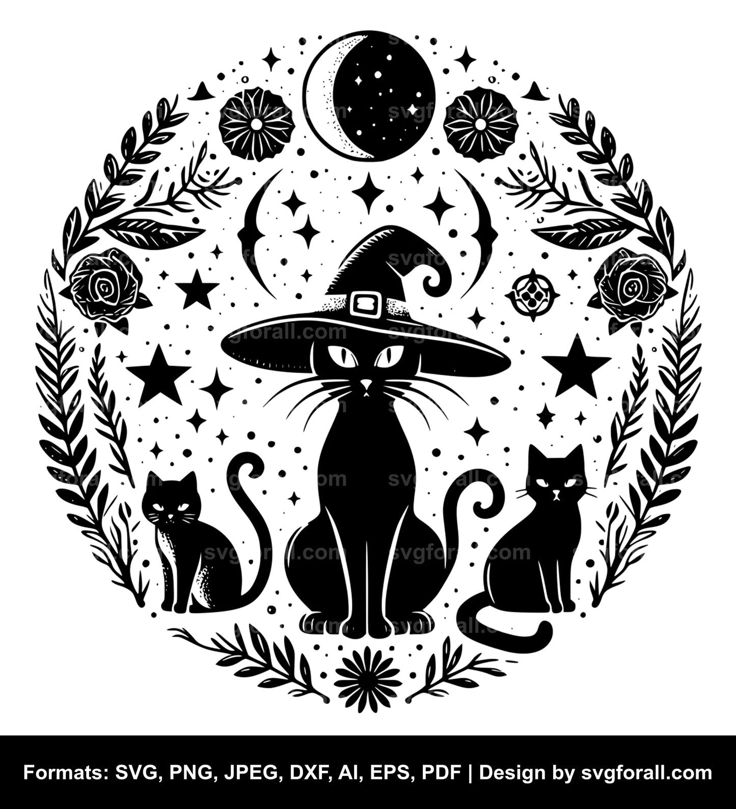 Witch Cat SVG Cut File