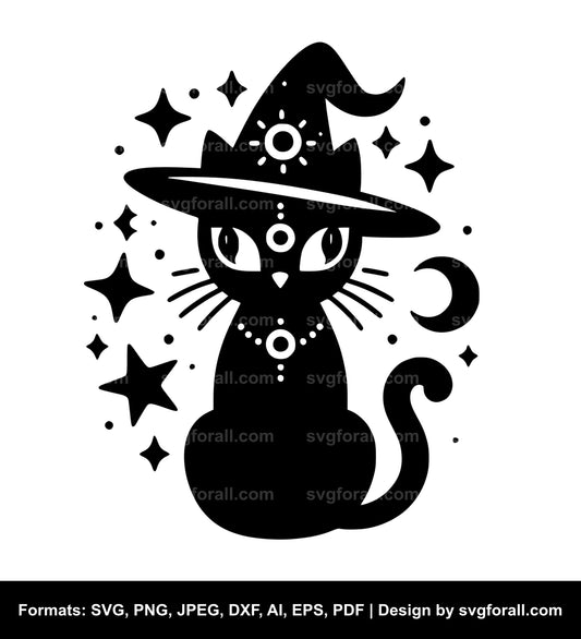 Witch Cat SVG PNG Image