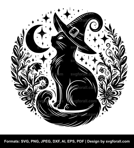 Witch Cat SVG Vector