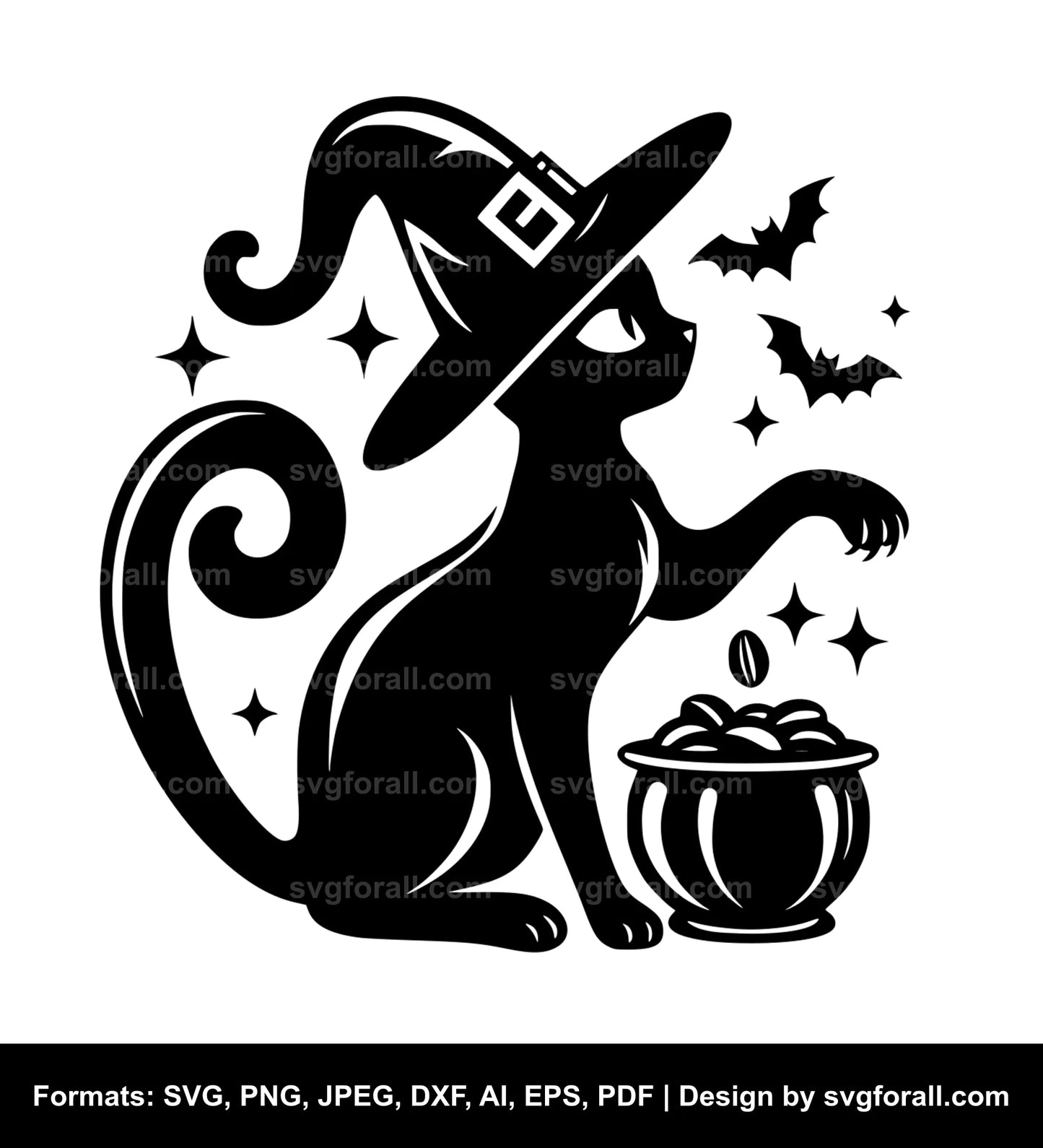 Witch Cat Vector SVG