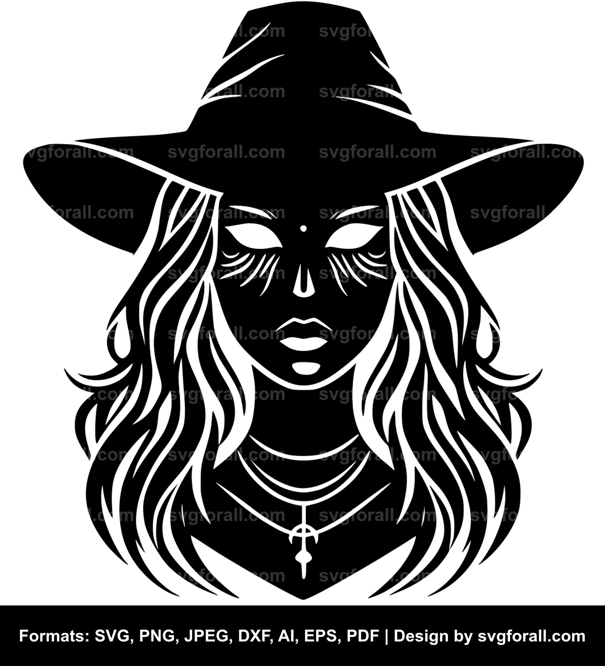 Witch Face SVG Clipart