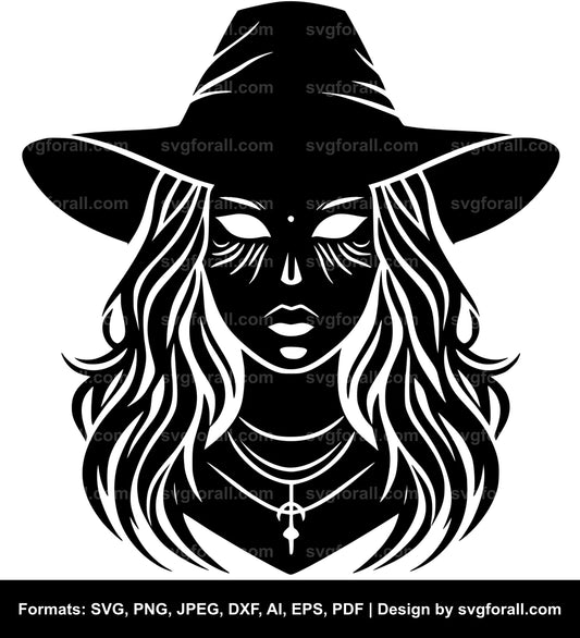 Witch Face SVG Clipart