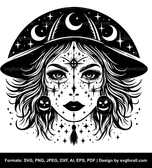 Witch Face Vector SVG