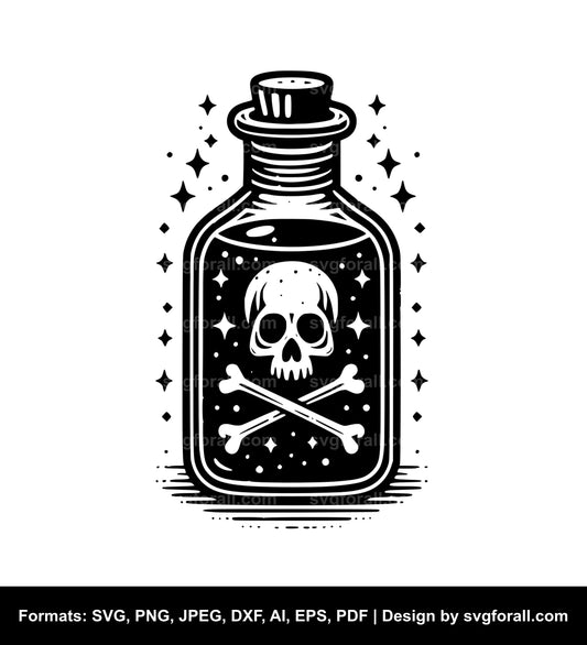 Witch Poison Bottle Black SVG