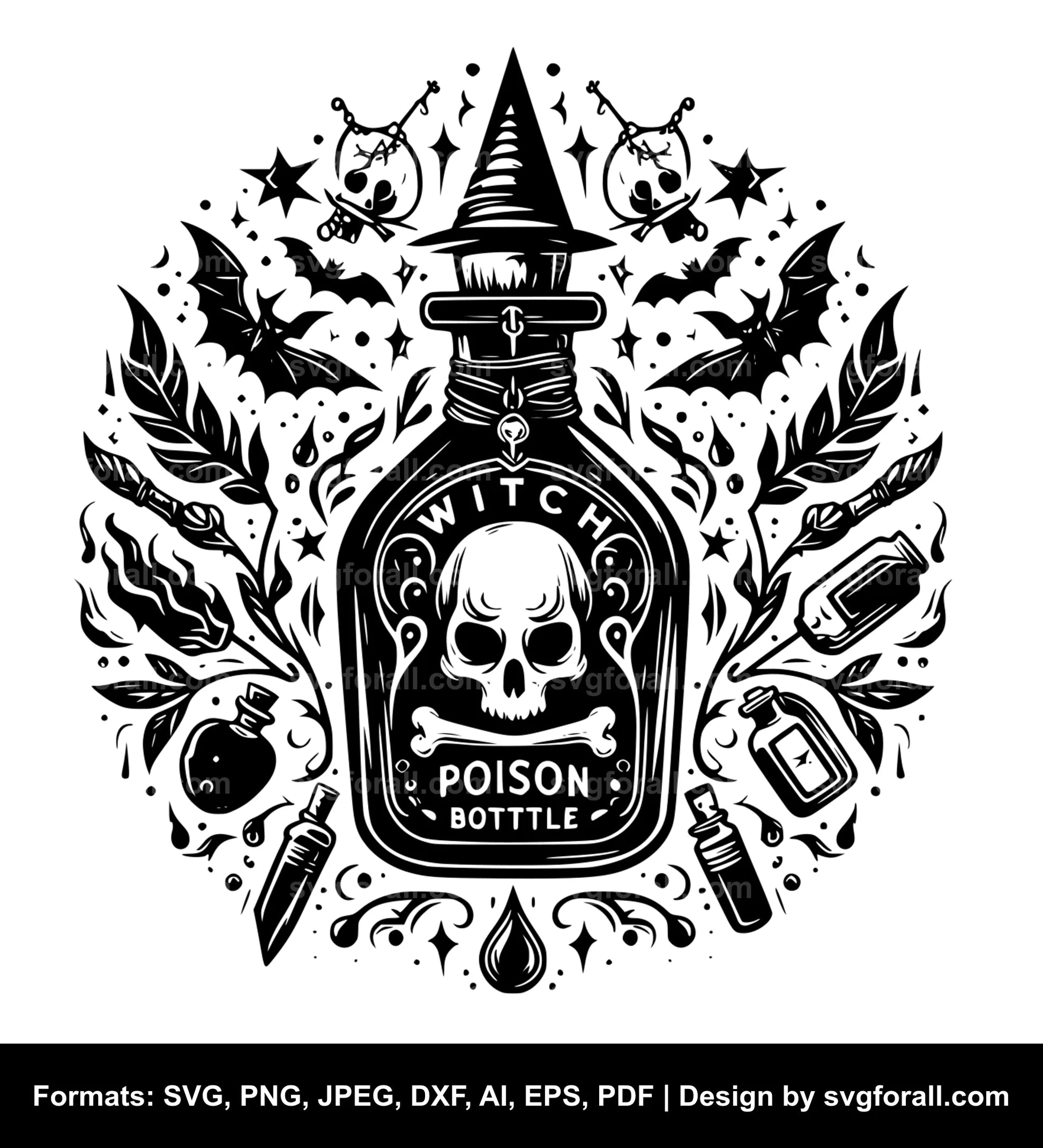 Witch Poison Bottle SVG