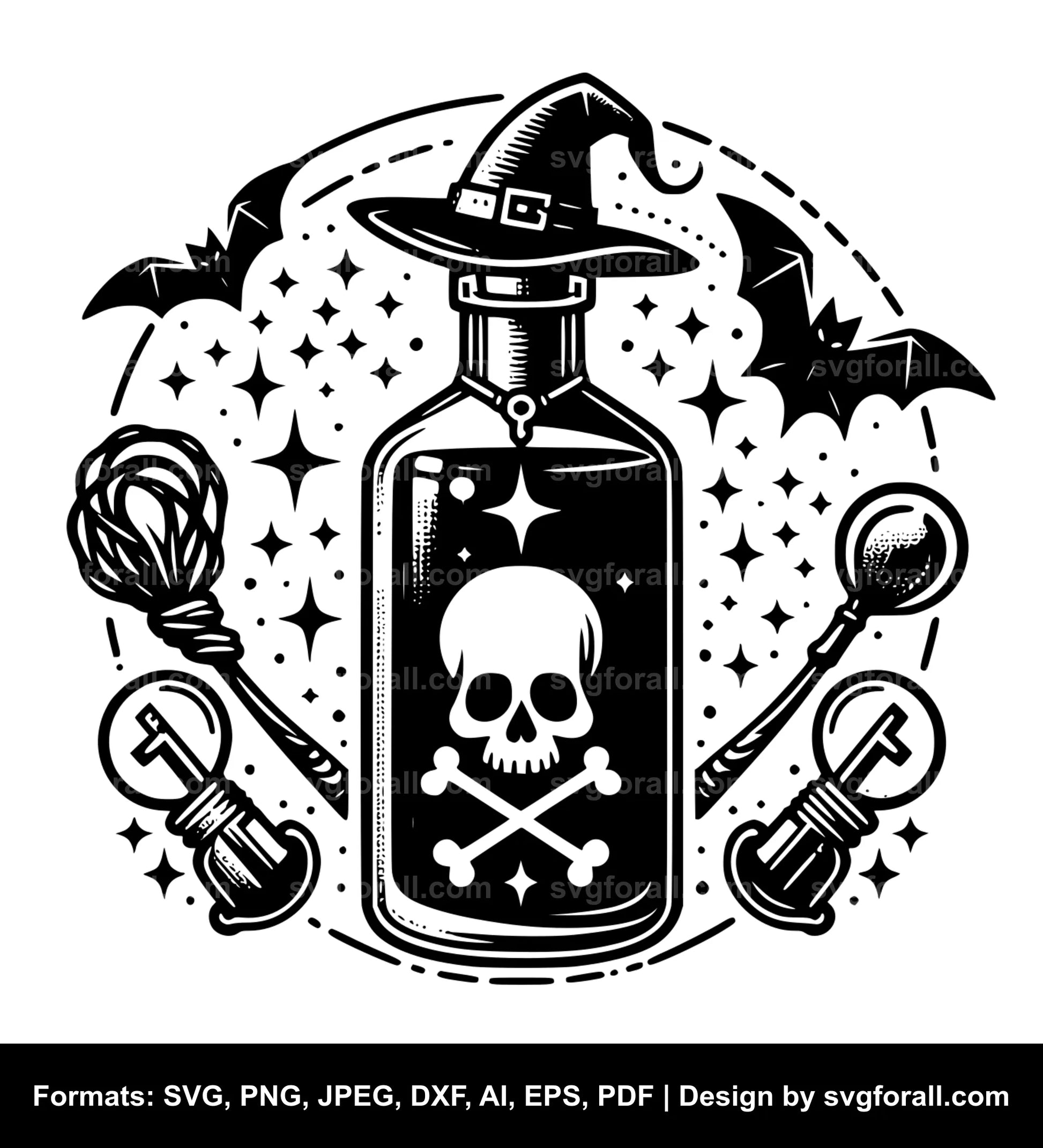 Witch Poison Bottle SVG PNG