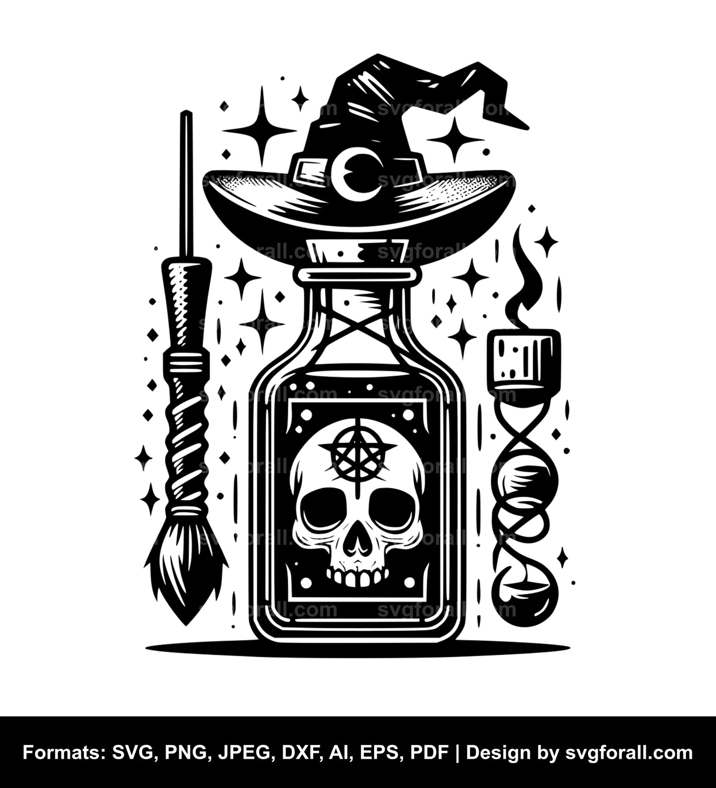 Witch Poison Bottle SVG Vector