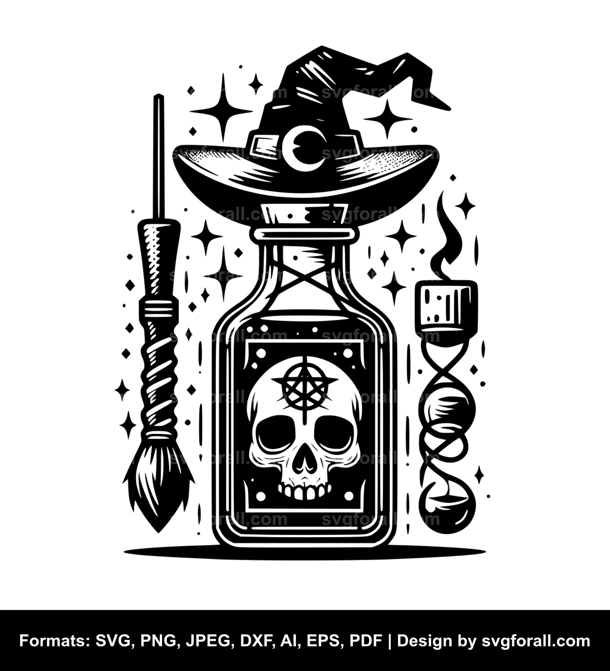 Witch Poison Bottle SVG Vector