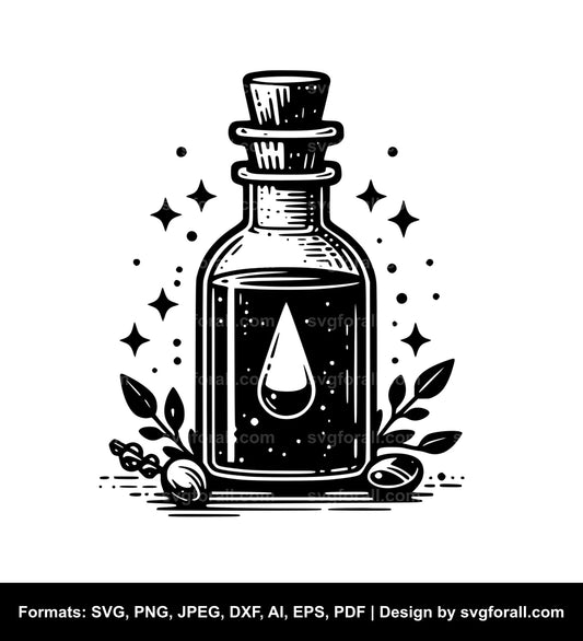 Witch Potion Bottle Black SVG