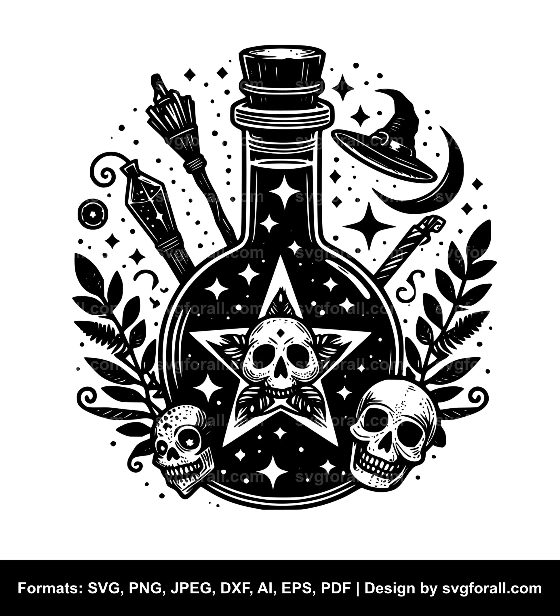 Witch Potion Bottle Cricut SVG