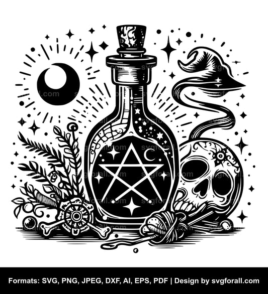 Witch Potion Bottle SVG File