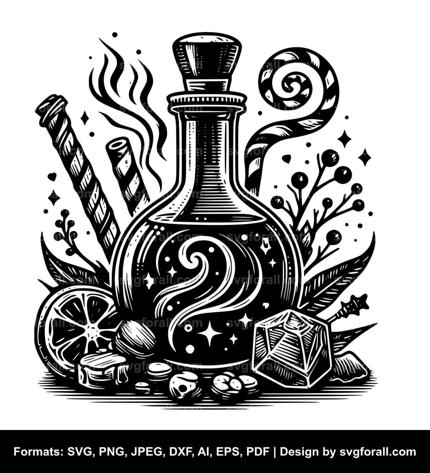 Witch Potion Bottle SVG PNG