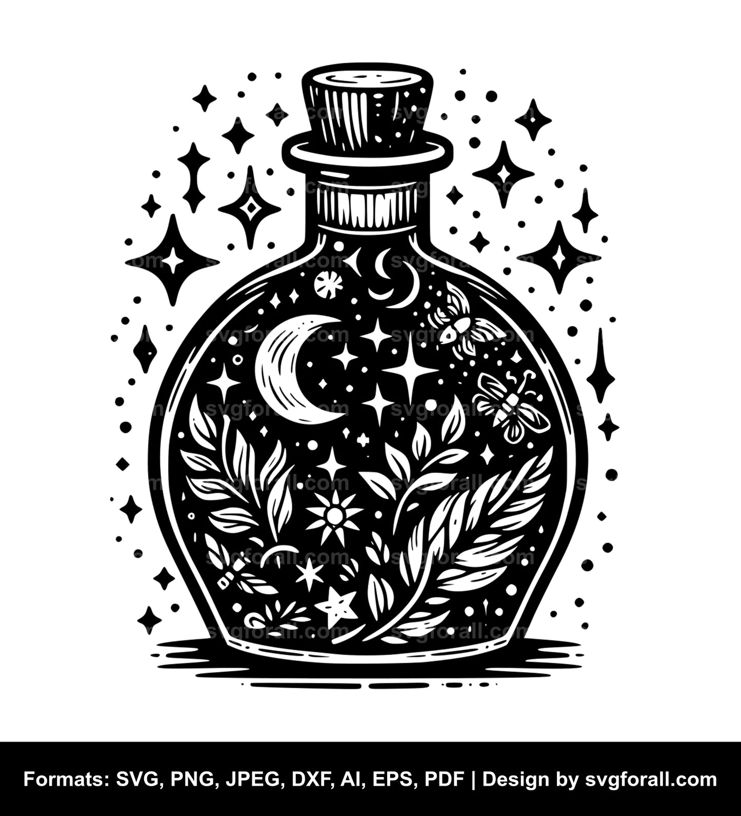 Witch Potion Bottle SVG Vector