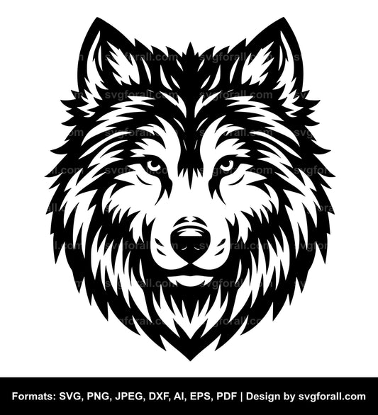 Wolf Face Clipart SVG