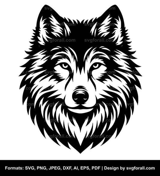 Wolf Face SVG Clipart