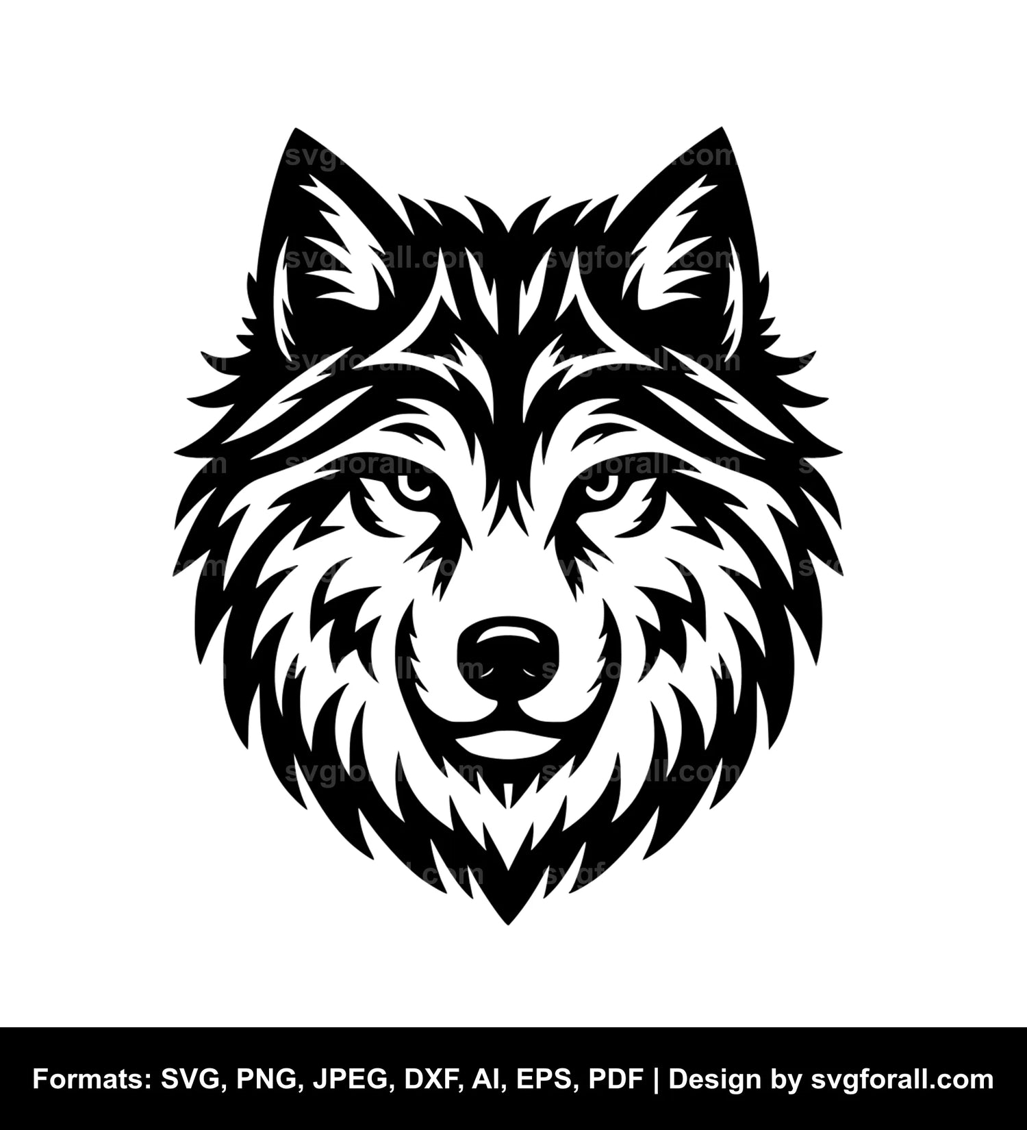 Wolf Face SVG Cut File