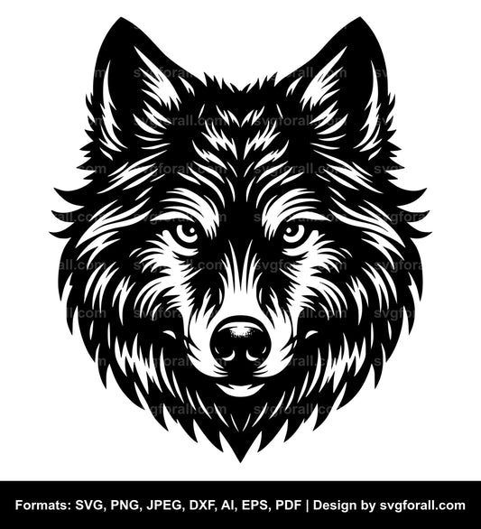 Wolf Face SVG File