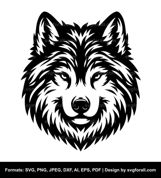 Wolf Face SVG Vector